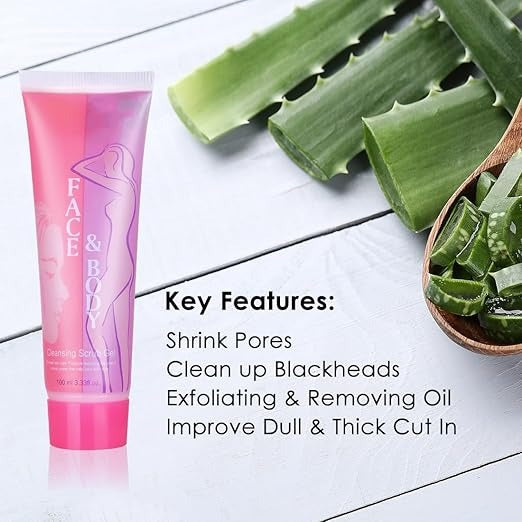 Whitening & Brightening Face & Body Scrubbing Gel – Deep Exfoliation & Glow