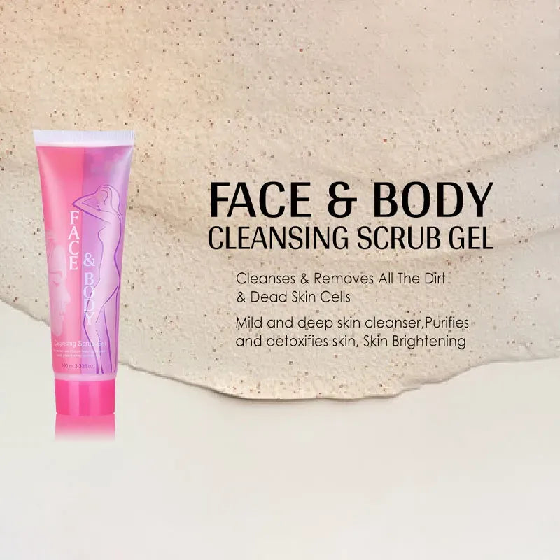 Whitening & Brightening Face & Body Scrubbing Gel – Deep Exfoliation & Glow