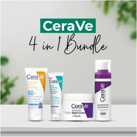 Ultimate 4 Pcs Hydrating Facial Kit – Night Cream, Retinol Serum, Sunscreen & Cleanser