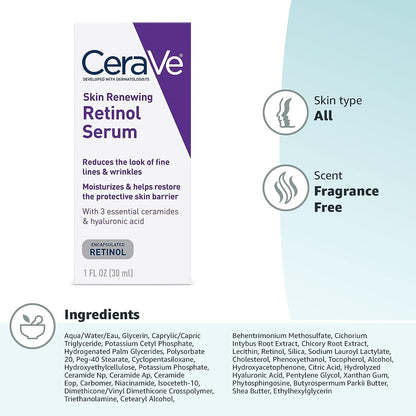 CeraVe Skin Renewing Retinol Serum – 30ml | Anti-Aging & Skin Smoothing.